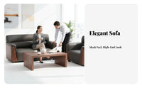Modern Design 3-Seater Upholstered Couch Comfortable Minimalist Three-Seater Couch long-lasting Construction business-grade Furniture interchangeable interchangeable setup for Visitors, Business Owners, Office Managers, Waiting Room, Company Lounge