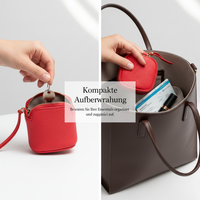 Vintage Leather Cosmetic Bag Lipstick Coin Purse Portable Travel Storage Bucket Mini Round Wallet