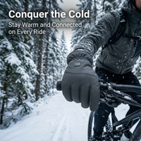 Men's Thermal Gloves, Touchscreen Compatible Outdoor Gloves for Cold Weather, Warm Running Gloves Men, Insulated Artificial Leather Gloves