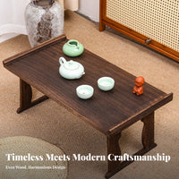 Traditional Chinese Design Foldable Kang Table Space-Saving Foldable Floor Desk Multi-Functional Home Furnishing Lightweight for Calligraphers, Apartment Dwellers, Bay Window, Small Areas, Living Room, Bedroom