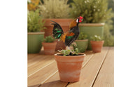 Garden Stake with Cockerel Acrylic Cockerel with Stake Chicken Yard Art Double-Sided Colorful for Gardeners, Lawn, Flower Bed