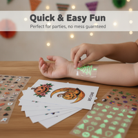 Kids Luminous Temporary Tattoos - Cartoon Dinosaur Mermaid Unicorn Designs