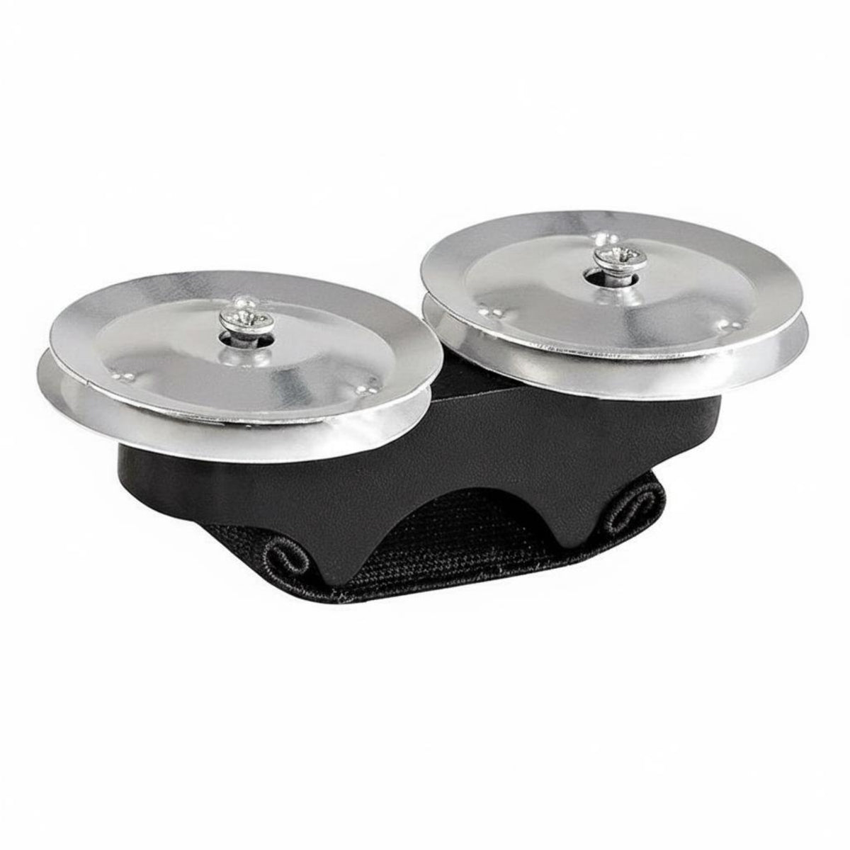 Two Jingling Discs Wooden Finger Tambourine Silver Metal Finger Tambourine Lightweight Hand Percussion Compact