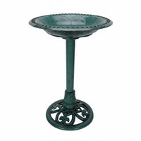 Easy to Clean Bird Bath Bowl Stable Base Bird Bath Feeder Combo Heavy Duty Feeding Station Antique Design for Yard