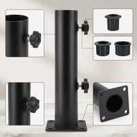 Outdoor Sunshade Umbrella Ground Insert Stand Iron Umbrella Fork Base Universal Umbrella Support Accessory Carbon Steel Umbrella Pole