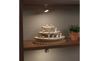 Corner Display Shelf Sturdy Construction 3-Tier Wooden Display Stand Large Capacity Fan-Shaped Organizer Rack for Vanity, Dresser