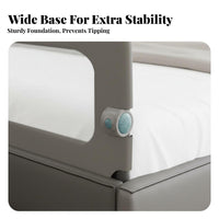 Easy Installation Infant Bed Safety Barrier Sturdy Metal Frame Folding Bed Guard Foldable Bedside Fence U-Shaped Base for Toddlers, Infants, Parents, Nursery, Bedroom, Sleep Time, Home