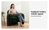 Nordic Design Upholstered Single Sofa Modern Minimalist Accent Chair Comfortable Backrest Seating Furniture Plush Upholstery for Business Owners, Interior Designers, Living Room, spa and salon, Reception Area, Home Office