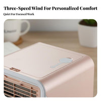 USB Desktop Cooling Fan Cools, Humidifies, and Purifies Mini Water-Cooled Chiller Three Settings Desktop Air Chiller for Students, Dorm Room
