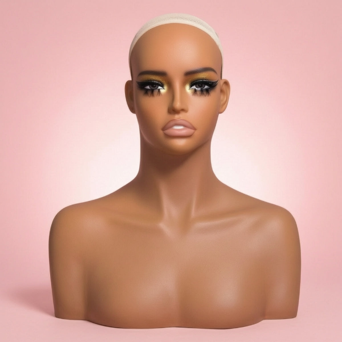 Mannequin Head Bust Realistic Mannequin Head with Shoulders Bald Display Bust for Hair Stylists, Retailers, Salons, Retail Stores, Photography Studios