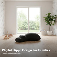 Creative Shape Hippopotamus Pouf Soft Padded Seat creature Stool Comfortable Seating Ottoman Multi-Functional for Children, Families, Adults, Kids' Room, Playroom, book corner corner, Entryway