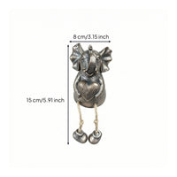 Whimsical Animal Figurine with Dangling Legs Rustic Resin Animal Statue Textured Ornament Cute for Patio