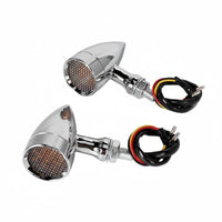 2 Pieces Aluminum Alloy Housing Turn Indicator 12V Retro Turn Indicator Light Motorcycle LED Blinker for Custom Bike Builders