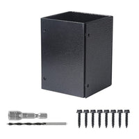 Post Protector with Screws Easy-to-Install Metal Post Sleeve with Boring Tool Heavy-Duty Hardware for Contractors