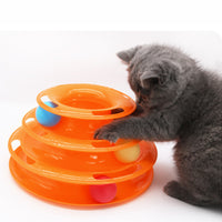 Interactive 3/4-Tier Cat Toy Tower with Rolling Balls - Pet Puzzle Play Disk for Cats