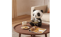 Pandas Figurine with Storage Bowl Decorative Pandas Statue with Bowl Cute Catchall Dish for Living Room, Coffee Table, TV Cabinet