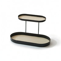 Two-Tier Cosmetic Organizer Double-Layer Desktop Storage Tray Modern for Dresser