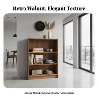 8-Tier Book Rack Walnut Finish Narrow Storage Cabinet Vintage Design Adjustable Shelves for Collectors, Renters, Bedroom