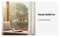 Suction mount shelf tooldrillless installation glass storage areaSaving for Living Room, Bathroom