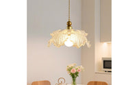 French Design Pink Floral Hanging Light High Color Rendering Flower Suspended Light Adjustable Height Indoor Lighting Gold Finish for Bedroom
