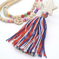 Tassel Pendant Necklace Long, Wooden Beads Pendant Necklace, Ethnic Jewelry Women Necklace, Turquoise Beaded Pendant Necklace