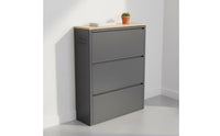 Large Capacity Slim Tip-out Shoe Cabinet Steel Construction Narrow Entryway Shoe Rack Breathable Household Furniture for Hallway
