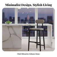 utilitarian aesthetic Wooden Seat Counter Stool Light Luxury Bar Chair Nordic Design Seating Furniture with Footrest for Cafe Owners, Homeowners, Adults, Reception Desk, Restaurant, Kitchen