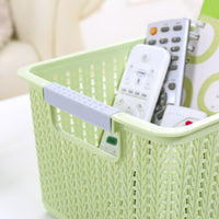Woven Plastic Storage Basket with Hollow Design for Desktop, Kitchen, Snacks, and Bathroom