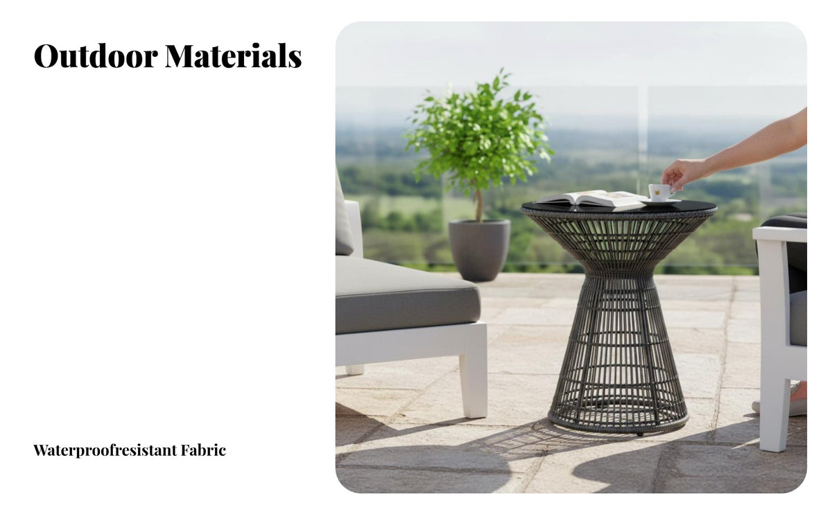 3 Pieces Woven Design Wickerappearance Armchair and Table Set Weather-withstandant Outdoor Furniture Comfortable seat pads Sturdy Frame for Apartment Dwellers, Garden lovers, Patio, Backyard, Porch, Yard