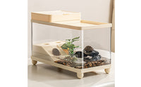 Turtle Habitat Enclosure with Basking Platform Full View Enclosure Drainage