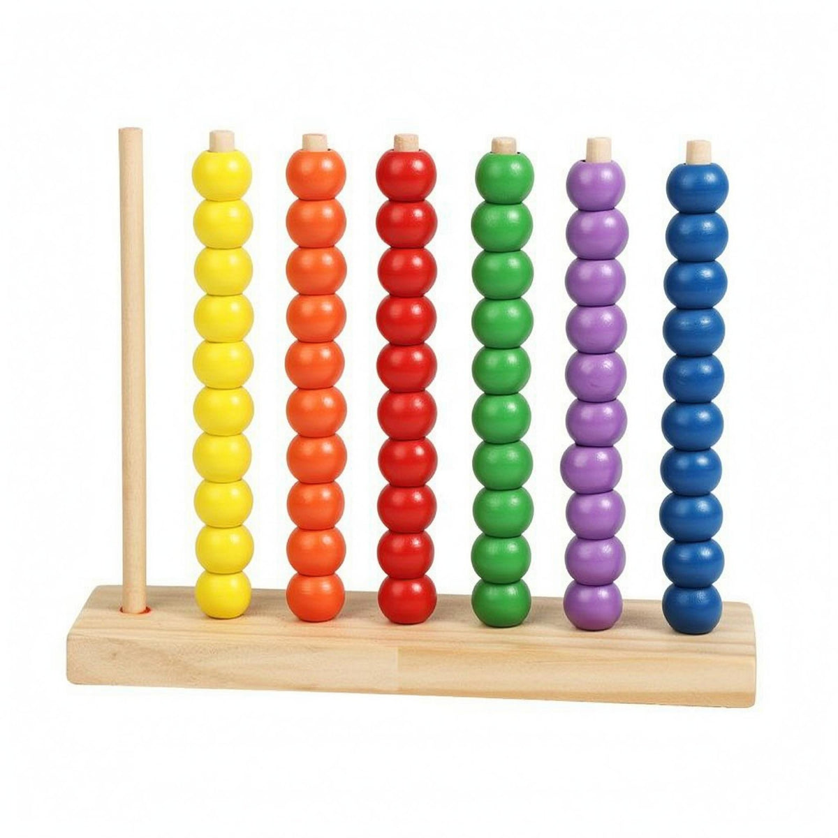 Wooden Bead Counting Rack Toy Painted Beads Bead Counting Toy Fine Motor Skills Preschool Learning Board for Children