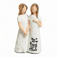 Faceless Design Hand-Painted Resin Figurine Glossy Finish Inspirational Figurine Statue Floral Details Couple Statue Tabletop