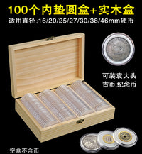 Solid Wood Coin Collection Box for Silver Dollars and Commemorative Coins
