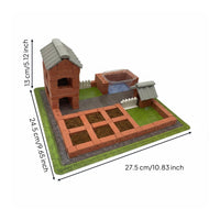 Educational DIY Miniature Villa Kit Brain Teaser Real Brick Building Set Reusable for Children