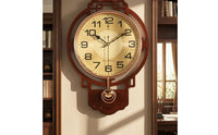 Pendulum Wall Clock with Digital Display Traditional for Hallway, Decorators