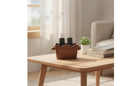 Solid Wood Wooden Controller Holder 2-Compartment Controller Control Holder Compact Storage Box with Compartments Sturdy for Bedside Stand