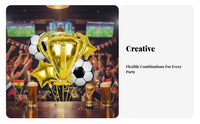 5 Pieces Large Size Champion Award Foil Balloon Reusable Soccer Ball Foil Balloon Self-Sealing for Children, Parents