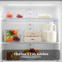 Refrigerator ovoid compartment Drawer effortless slide-extendable Drawers 2-Drawer ovoid compartment Holder for Pantry