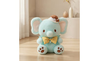 Stuffed Elephant with Bow Tie Cute Elephant Stuffed Animal Soft Fuzzy for Children, Nursery, Playroom