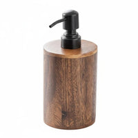 Walnut Wood Soap Pump Rustic Design Countertop Liquid Container Multi-Use Washroom Accessory for Kitchen