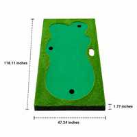 Indoor Putting Green, 3m Practice Putting Mat with 12 Holes, Portable Synthetic Turf for Office Home Golfers