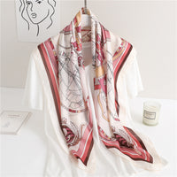 Women's Imitation Silk Scarf 90x90cm for Spring/Summer, Travel, Sun Protection, Shawl, Decorative Headscarf