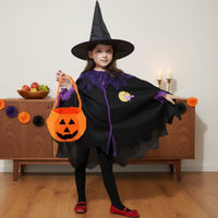 Girl's Witch Costume Role-Playing Witch Costume Set Halloween Outfit for Kids