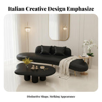 Curved Settee Italian Design Sofa distinctive Form Commercial Seating for Interior Designers, Office Managers, Reception Area, salon, Bedroom