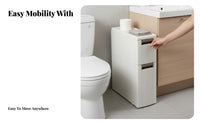 Slim Rolling Cart Space Saving Drawer Unit Installationat No Cost Easy Setup for Homeowners, Renters, Narrow Areas, Kitchen