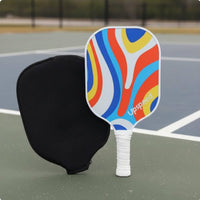 Lightweight Carbon Fiber Pickleball Paddle Comfort Grip Carbon Fiber Pickleball Rackets Colorful Wavy Design Racket Sports Equipment for Outdoor