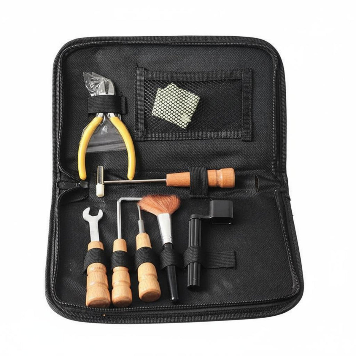 8 Pieces Portable Guitar String Changing Tool Kit Wide Compatibility Guitar Repair and Maintenance Kit With Storage Case String Instrument Setup Tool Set Multi-Purpose for Guitarists, Beginners, on the Go, Travel