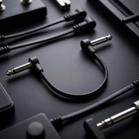 Low-Profile Flat Interconnect Cable with Right-Angle Plugs Flexible Guitar Pedal Interconnect Cable Ribbon Long-Lasting for Stage