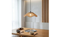 Scalloped Pendant Lampshade Rustic Woven Lampshade Simple Lamp Shade Warm for Bedrooms, Tea Rooms