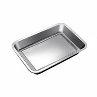 long-lasting Rectangular Metal Platter Easy to Clean Rectangular Metal Plate multi-purpose Food Tray scuff Resistant for Caterers, Home Cooks, Barbecue, Kitchen, Restaurant, cafeteria